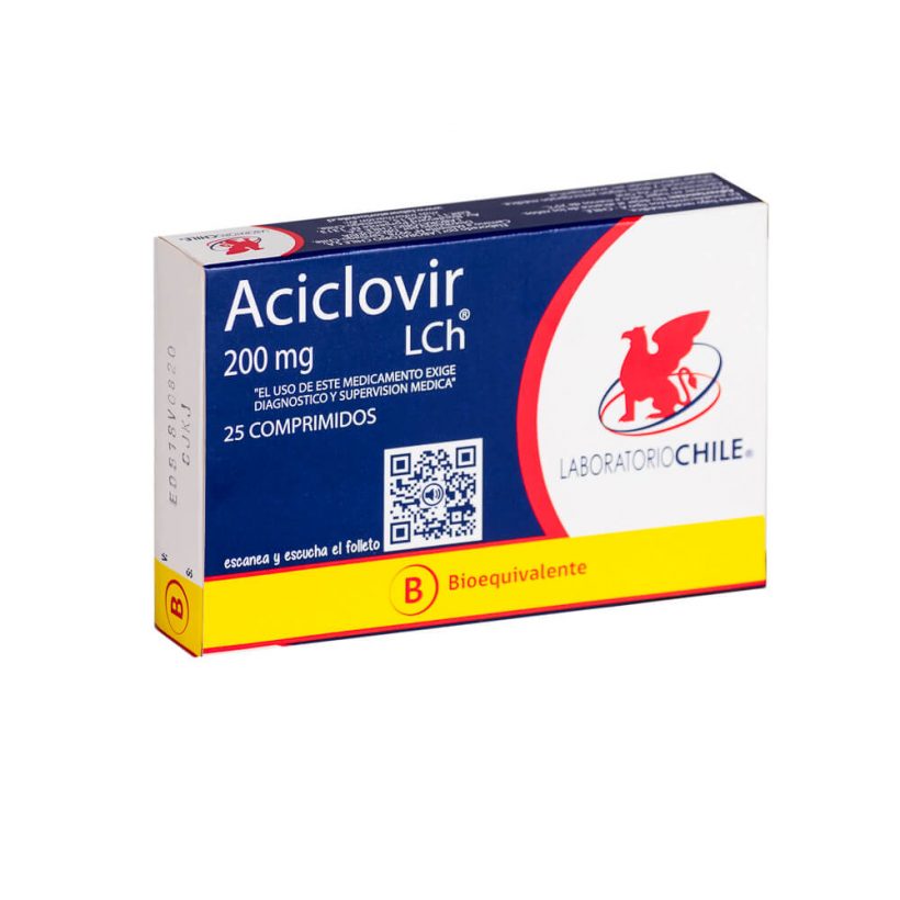 Aciclovir (Lab. Chile) 200 [mg] 25 Comp. – Farmatotal